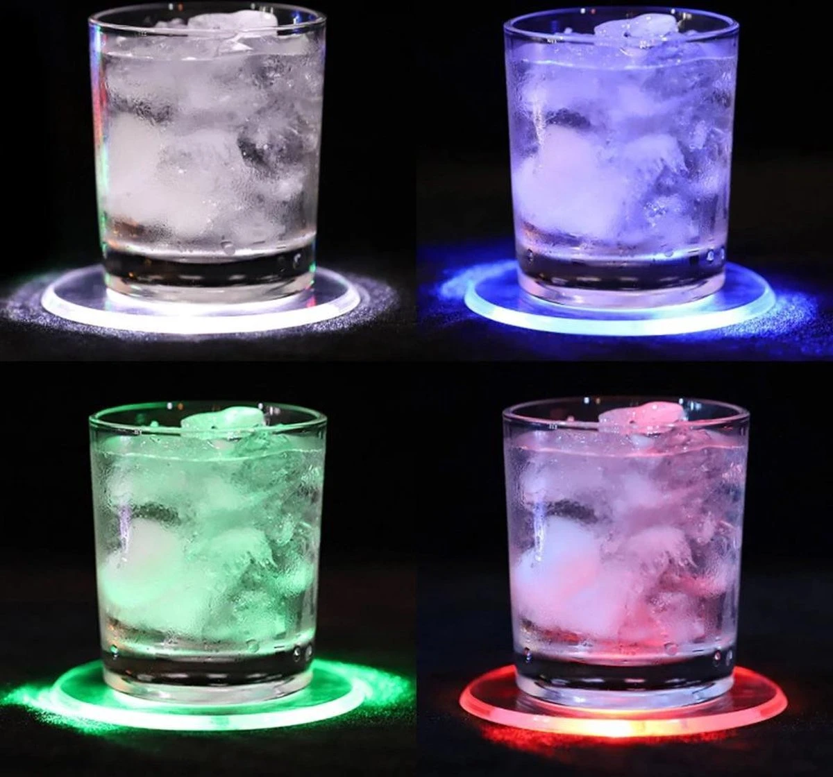 Lichtgevende Onderzetter Rond - RGB Kleuren - LED 5 Lichtgevende Onderzetter Rond - RGB Kleuren - LED - Afbeelding 3