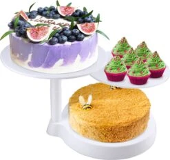 UTEN - Taartplateau Wit - Taartplateau 3 Lagen - Taartplateau Met Voet - Diameter Van Ø28cm,28cm,29cm - Afneembare Taartplateau - Ideaal Voor Het Snijden En Maken Van Taarten