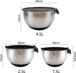 W&Z® Mengkommen Met Deksel - Beslagkom RVS - Siliconen Bodem - 12-delig - Stapelbare Saladekommen - Luchtdichte Deksels - Verstelbare Raspen - Mengkom RVS Met Maataanduiding - Spatel - Garde 24 W&Z® Mengkommen Met Deksel - Beslagkom RVS - Siliconen Bodem - 12-delig - Stapelbare Saladekommen - Luchtdichte Deksels - Verstelbare Raspen - Mengkom RVS Met Maataanduiding - Spatel - Garde -KitchenAids Winkel 1200x1142 7