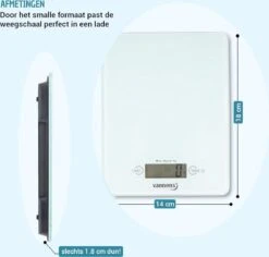 Vannons - Keukenweegschaal - Keukenweegschaal Digitaal - Precisie Weegschaal Tot 5 Kilo - Glas - Wit 17 Vannons - Keukenweegschaal - Keukenweegschaal Digitaal - Precisie Weegschaal Tot 5 Kilo - Glas - Wit -KitchenAids Winkel 1200x1147 1