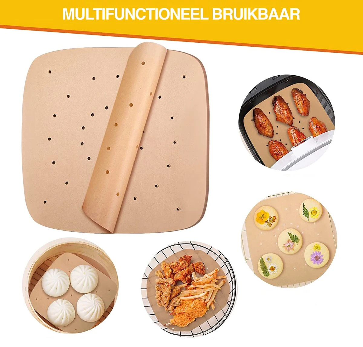 Consumerce® 200 Stuks Bakpapier Voor AirFryer XXL (23cm) – AirFryer Accesoires – AirFryer Bakpapier XXL – AirFryer Bakpapier XL – AirFryer Wegwerp Bakjes - AirFryer Bakpapier 100 Stuks – Heteluchtfriteuse 5 Consumerce® 200 Stuks Bakpapier Voor AirFryer XXL (23cm) – AirFryer Accesoires – AirFryer Bakpapier XXL – AirFryer Bakpapier XL – AirFryer Wegwerp Bakjes - AirFryer Bakpapier 100 Stuks – Heteluchtfriteuse - Afbeelding 3