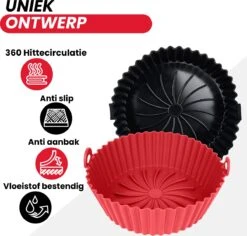 VAIVE Siliconen Bakje Geschikt Voor Airfryer ⌀ 20 - Bakpapier Alternatief - Accesoires - Bakvorm - Bakjes - XXL -KitchenAids Winkel 1200x1148 10