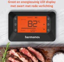 Hermanos® Digitale BBQ Thermometer Draadloos - Vleesthermometer - Oventhermometer - Bluetooth Met App - 2 Meetsondes - Magneet - Incl. Batterijen -KitchenAids Winkel 1200x1148 6