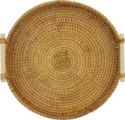 QUVIO Dienblad Met Handvaten - Schaal - Decoratieve Dienbladen - Presenteerblad - Sierschaal - Serveerschaal - Woonaccessoires - Rond - Diameter Van 28 Cm - Rotan - Lichtbruin -KitchenAids Winkel 1200x1150 3