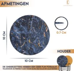 Castagnola Keramische Onderzetters Met Houder – Onderzetters Voor Glazen – Onderzetters Design – Onderzettersset – Drink Onderzetters – Keramisch – Kurk – Set Van 6 – Blauw/Goud 14 Castagnola Keramische Onderzetters Met Houder – Onderzetters Voor Glazen – Onderzetters Design – Onderzettersset – Drink Onderzetters – Keramisch – Kurk – Set Van 6 – Blauw/Goud -KitchenAids Winkel 1200x1153 7