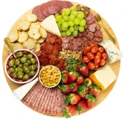 JoFlow Draaiplateau Of Borrelplank XL - Draaischijf – Draaischotel – 360 Graden Roterend Serveerbord Van Bamboe Hout – ⌀ 40CM