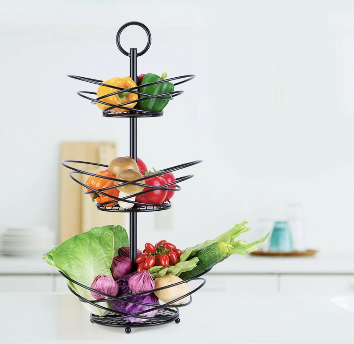 Chefs Cuisine Fruitmand - Fruit Mand - Fruit Etagère - Fruitmand 3 Lagen – Fruitschaal - Fruitmand 2 Lagen - Aanrecht Organiser - Zwart Roestvrij Staal - Geschenkset – Geschenkset Vrouwen – Kerstcadeau – Kerstcadeau Vrouwen 6 Chefs Cuisine Fruitmand - Fruit Mand - Fruit Etagère - Fruitmand 3 Lagen – Fruitschaal - Fruitmand 2 Lagen - Aanrecht Organiser - Zwart Roestvrij Staal - Geschenkset – Geschenkset Vrouwen – Kerstcadeau – Kerstcadeau Vrouwen - Afbeelding 4