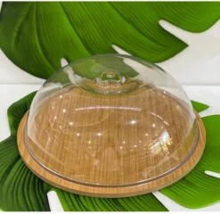 Houten Taartplateau Met Deksel - Rond 31.5 Cm