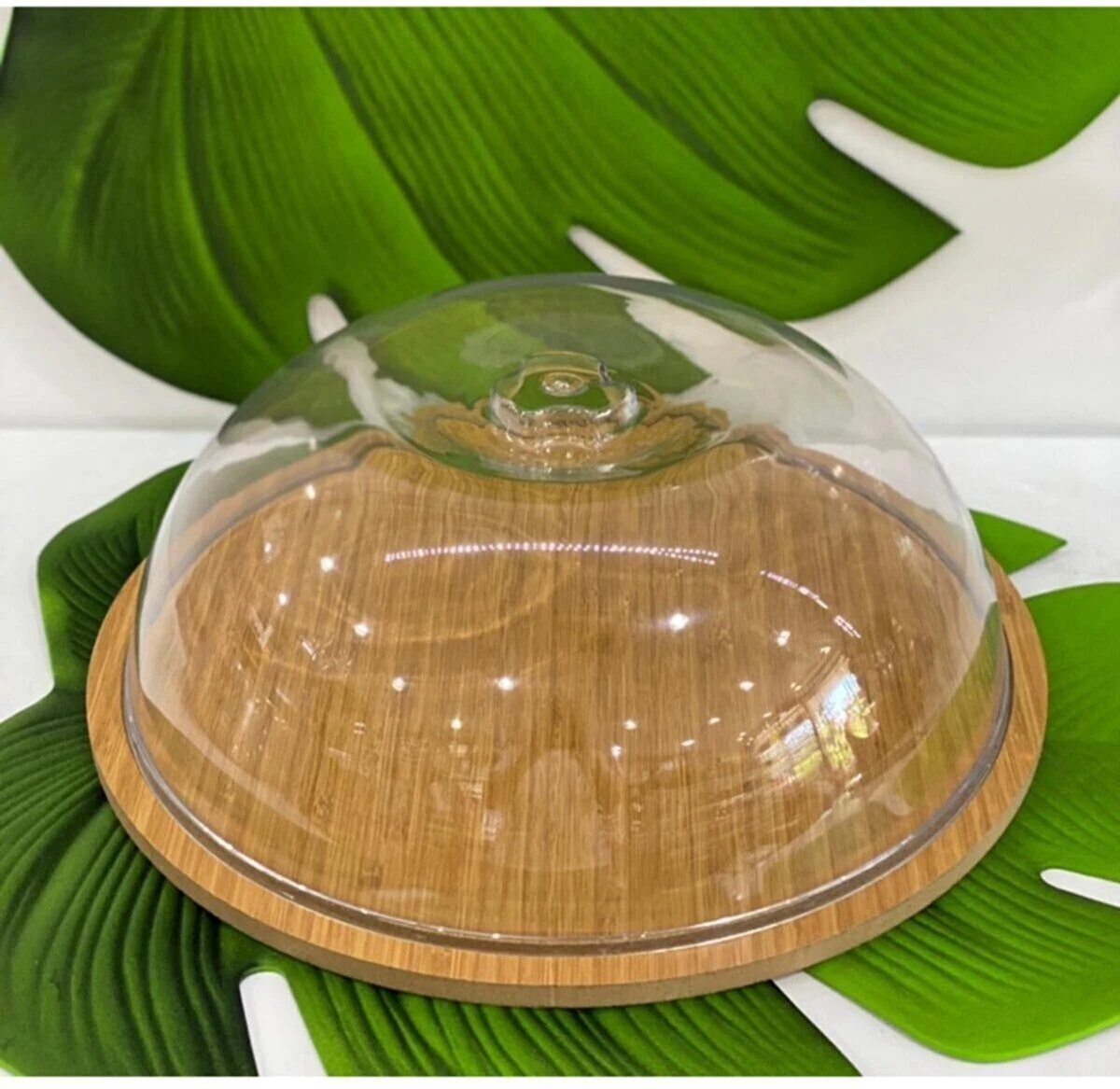Houten Taartplateau Met Deksel - Rond 31.5 Cm 3 Houten Taartplateau Met Deksel - Rond 31.5 Cm