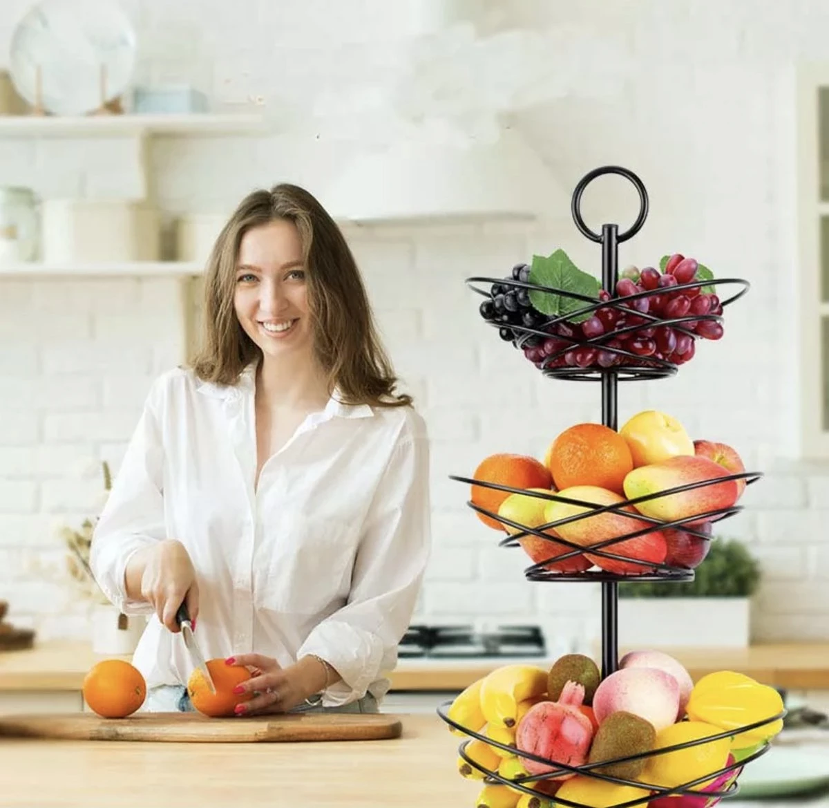 Chefs Cuisine Fruitmand - Fruit Mand - Fruit Etagère - Fruitmand 3 Lagen – Fruitschaal - Fruitmand 2 Lagen - Aanrecht Organiser - Zwart Roestvrij Staal - Geschenkset – Geschenkset Vrouwen – Kerstcadeau – Kerstcadeau Vrouwen 5 Chefs Cuisine Fruitmand - Fruit Mand - Fruit Etagère - Fruitmand 3 Lagen – Fruitschaal - Fruitmand 2 Lagen - Aanrecht Organiser - Zwart Roestvrij Staal - Geschenkset – Geschenkset Vrouwen – Kerstcadeau – Kerstcadeau Vrouwen - Afbeelding 3