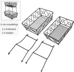 Cgoods Fruitschaal 2 Laags - Fruitschaal - Fruitmand - Fruitschaal Etagere - Schaal - Zwart -KitchenAids Winkel 1200x1170 3