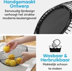 MATTI® - Fruitschaal - Fruitmand - Keuken Accessoires - Trendy Keuken Organizer - Zwart Metaal -KitchenAids Winkel 1200x1181 1