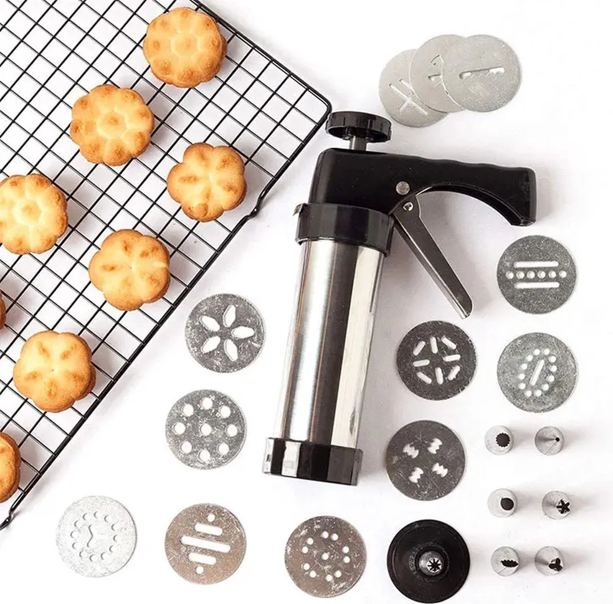 Garneerspuit - Koekjesspuit - Koekjesmaker - Deegspuit - Koekjespers 3 Garneerspuit - Koekjesspuit - Koekjesmaker - Deegspuit - Koekjespers