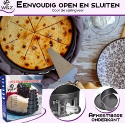 W&Z 6-delige Bakvorm Set - Springvorm - Cakevorm - Bakvormen - Taartvorm - 60 Bakpapieren -KitchenAids Winkel 1200x1183 4