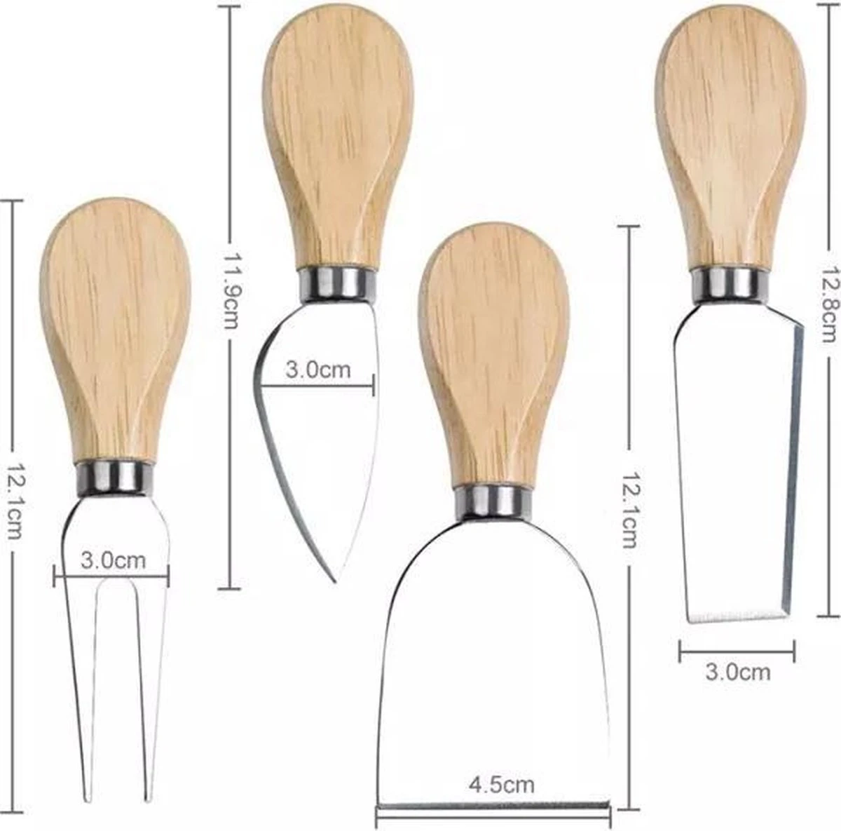 Merkloos XL Tapasplank-Borrelplank-Bamboe Kaasplank- Met 4 Messen--serveerplank 6 Merkloos XL Tapasplank-Borrelplank-Bamboe Kaasplank- Met 4 Messen--serveerplank - Afbeelding 4