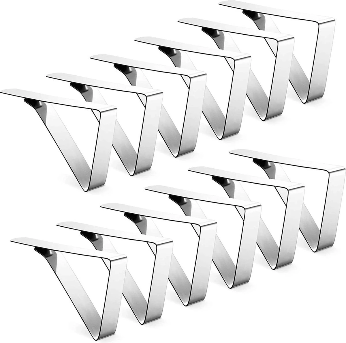 BOTC Tafelkleedklemmen –12 Stuks - Stevige Tafelklemmen Voor Tafellaken - Tafelkleed Gewichtjes –RVS 3 BOTC Tafelkleedklemmen –12 Stuks - Stevige Tafelklemmen Voor Tafellaken - Tafelkleed Gewichtjes –RVS