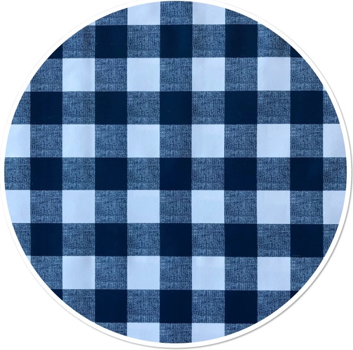 Tafelzeil Rond Ruit Blauw - 160cm 5 Tafelzeil Rond Ruit Blauw - 160cm - Afbeelding 3