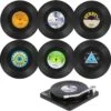 Merkloos Vinyl Platen Onderzetters Met Platenspeler - 6 Stuks - LP Onderzetters - Onderzetters Voor Glazen - Anti-Slip - Vinyl - Platenspeler - Langspeelplaat - Rond - Vintage - Party - Muziek - Glazenonderzetter - Platen -KitchenAids Winkel 1200x1192 5