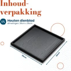 MIRO Houten Dienblad Vierkant - Decoratieve Dienbladen - Serveerblad - Sierblad - 36 X 36 CM - Zwart -KitchenAids Winkel 1200x1192 6