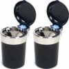 Merkloos 2x Auto Asbakje Met Led Lichtje En Deksel Zwart 11 X 9 Cm - Geurvrije Anti Rook Auto Asbak -KitchenAids Winkel 1200x1194 1