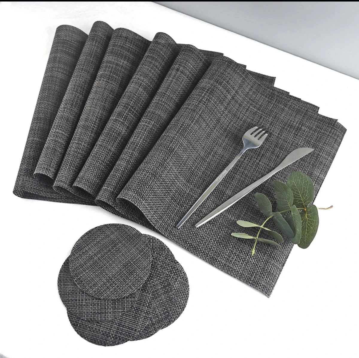 Merkloos De Millennials Duurzame Placemats 6+6 (gratis Coaster) - Zwart- Decoratie - Hittebestendig - Makkelijk Schoon - Fijngeweven PVC - Herbruikbare - Keukenaccessoires - Cadeau 10 Merkloos De Millennials Duurzame Placemats 6+6 (gratis Coaster) - Zwart- Decoratie - Hittebestendig - Makkelijk Schoon - Fijngeweven PVC - Herbruikbare - Keukenaccessoires - Cadeau - Afbeelding 8