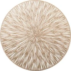 Merkloos Gouden- Placemats - Rond - 38 Cm - 4 Stuks - Onderlegger - Hitte Bestendig - Goud - Luxe Uitstraling - Open Gewerkt -KitchenAids Winkel 1200x1198 5