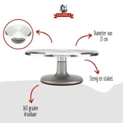 Krumble Taartplateau Draaibaar RVS / Diameter Van Ø31cm / Ideaal Voor Het Snijden En Maken Van Taarten - Geborsteld Chroom 14 Krumble Taartplateau Draaibaar RVS / Diameter Van Ø31cm / Ideaal Voor Het Snijden En Maken Van Taarten - Geborsteld Chroom -KitchenAids Winkel 1200x1200 1076