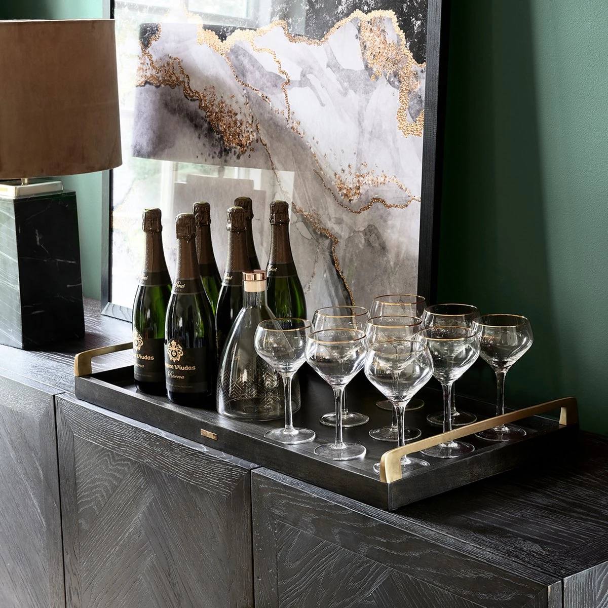 Riviera Maison Dienblad Rechthoek Zwart 80x40 - Fifth Avenue Serving Tray - Zwart 6 Riviera Maison Dienblad Rechthoek Zwart 80x40 - Fifth Avenue Serving Tray - Zwart - Afbeelding 4