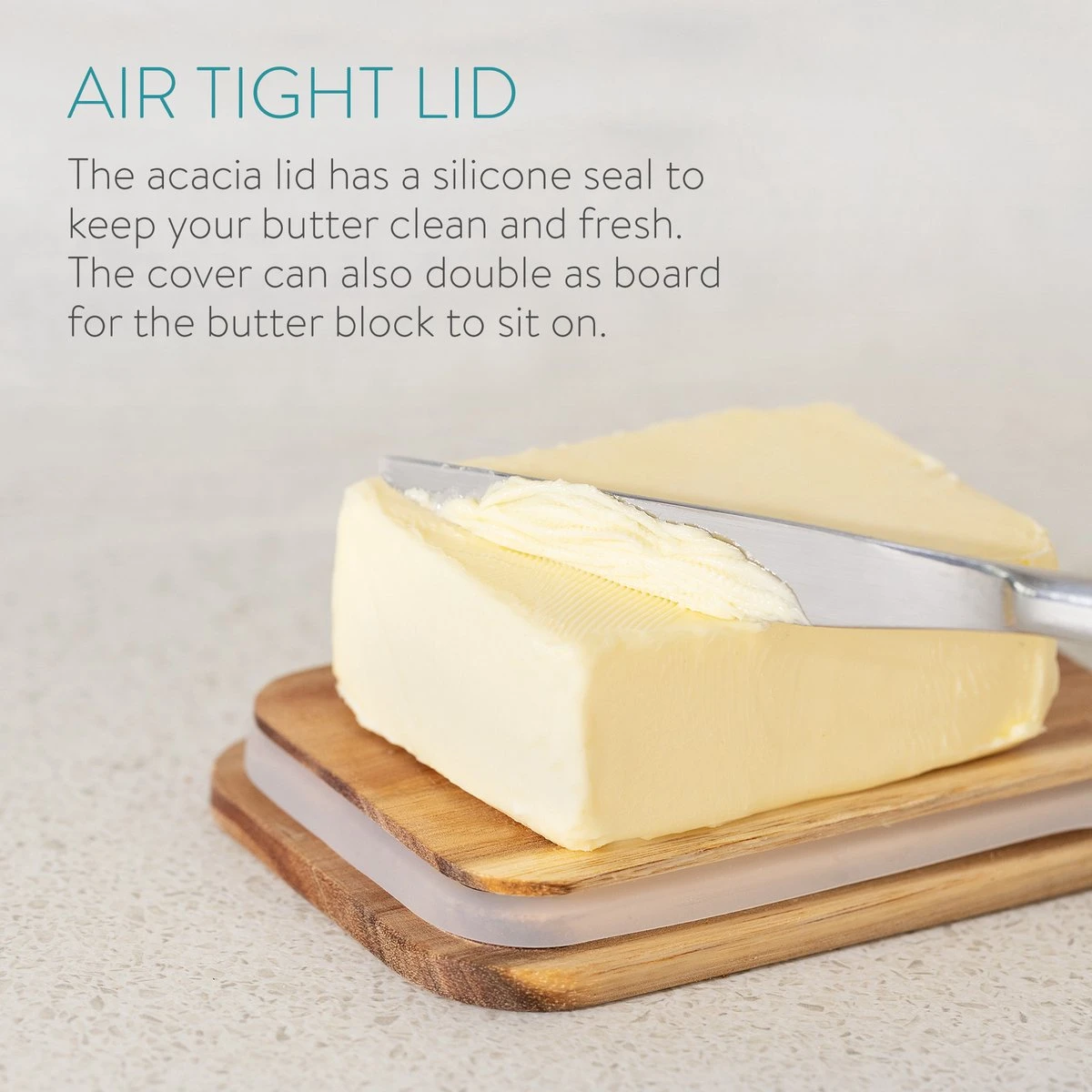 Navaris Botervloot Met Houten Deksel - Van Metaal In Wit - Met Siliconen Afdichtring - 15,5 X 10,5 X 6 Cm - Boterhouder Voor Boter En Ander Voedsel 7 Navaris Botervloot Met Houten Deksel - Van Metaal In Wit - Met Siliconen Afdichtring - 15,5 X 10,5 X 6 Cm - Boterhouder Voor Boter En Ander Voedsel - Afbeelding 5