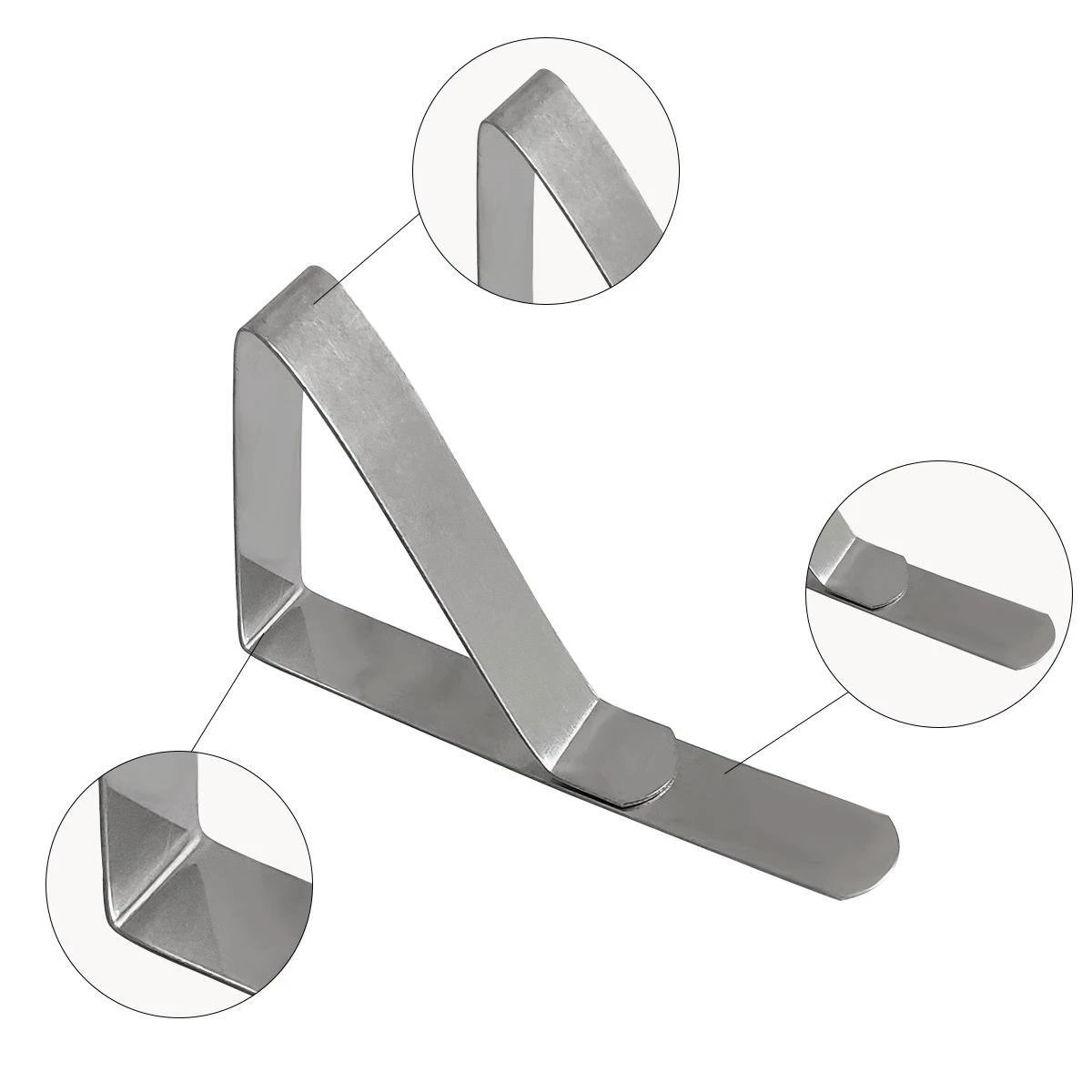 12 Stuks Luxe RVS Tafelkleed Klemmen Voor Tafels Tot 3.5cm Dikte, Tafellaken Houder, Tafelkleedgewicht, Tafel Accessoires 4 12 Stuks Luxe RVS Tafelkleed Klemmen Voor Tafels Tot 3.5cm Dikte, Tafellaken Houder, Tafelkleedgewicht, Tafel Accessoires - Afbeelding 2