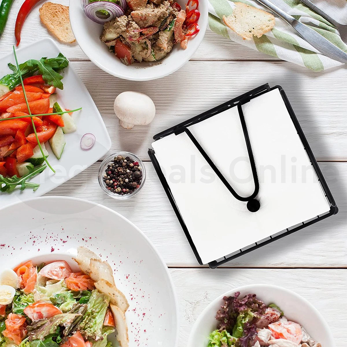 Servethouder - Servettenhouder - Houder Voor Servetten - RVS - Zwart 4 Servethouder - Servettenhouder - Houder Voor Servetten - RVS - Zwart - Afbeelding 2