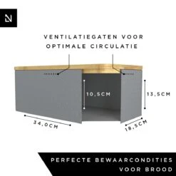 LARS NYSØM Metalen Broodtrommel Met Broodzak 34x18.5x13.5cm Cool Grey -KitchenAids Winkel 1200x1200 1266