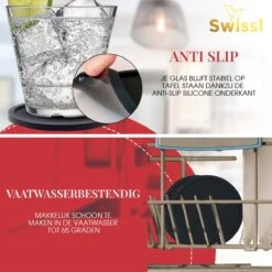 Onderzetters Voor Glazen Swissl – Anti Slip Siliconen – 6 Stuks -KitchenAids Winkel 1200x1200 151