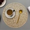 Merkloos Gouden- Placemats - Rond - 38 Cm - 4 Stuks - Onderlegger - Hitte Bestendig - Goud - Luxe Uitstraling - Open Gewerkt -KitchenAids Winkel 1200x1200 155