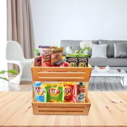 Fruitmand – 2 Laags – Hout – Aardappelbak - Aanrecht Organiser - Fruitkistje - Fruitschaal – Fruitmand -Schaal Decoratie - Voor Fruit / Groente / Snacks / Brood -KitchenAids Winkel 1200x1200 159