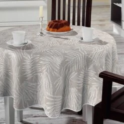 Merkloos Bonita Tafelzeil 160cm Rond - Beige Botanic - 16X/02 -KitchenAids Winkel 1200x1200 321