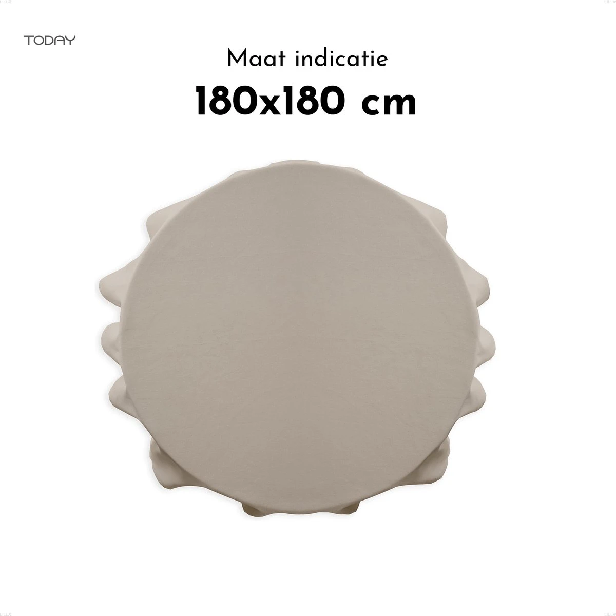 Today Rond Tafelkleed- Tafellaken - Ø180cm - Polyester - Dune - Zandkleur 3 Today Rond Tafelkleed- Tafellaken - Ø180cm - Polyester - Dune - Zandkleur