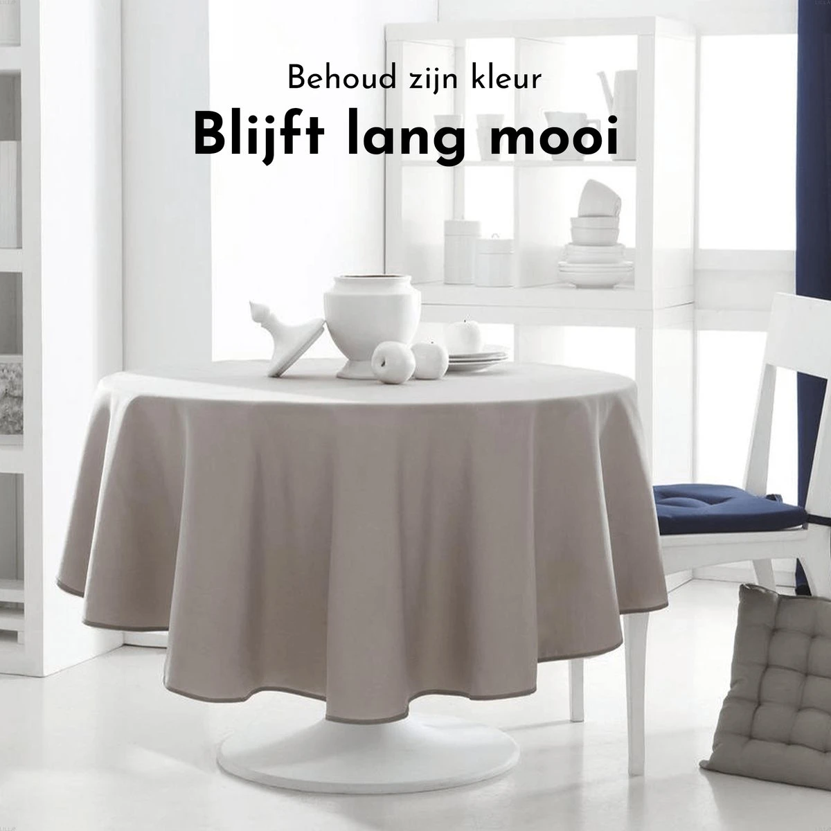 Today Rond Tafelkleed- Tafellaken - Ø180cm - Polyester - Dune - Zandkleur 4 Today Rond Tafelkleed- Tafellaken - Ø180cm - Polyester - Dune - Zandkleur - Afbeelding 2