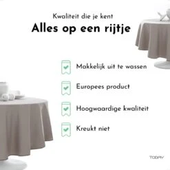 Today Rond Tafelkleed- Tafellaken - Ø180cm - Polyester - Dune - Zandkleur 11 Today Rond Tafelkleed- Tafellaken - Ø180cm - Polyester - Dune - Zandkleur -KitchenAids Winkel 1200x1200 325