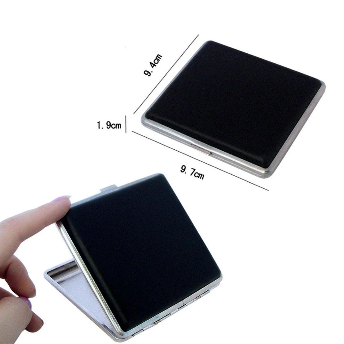 Merkloos Luxe Sigarettenhouder - Hoge Kwaliteit - Zwart - 20 Sigaretten - Sigaretten Doosje 4 Merkloos Luxe Sigarettenhouder - Hoge Kwaliteit - Zwart - 20 Sigaretten - Sigaretten Doosje - Afbeelding 2