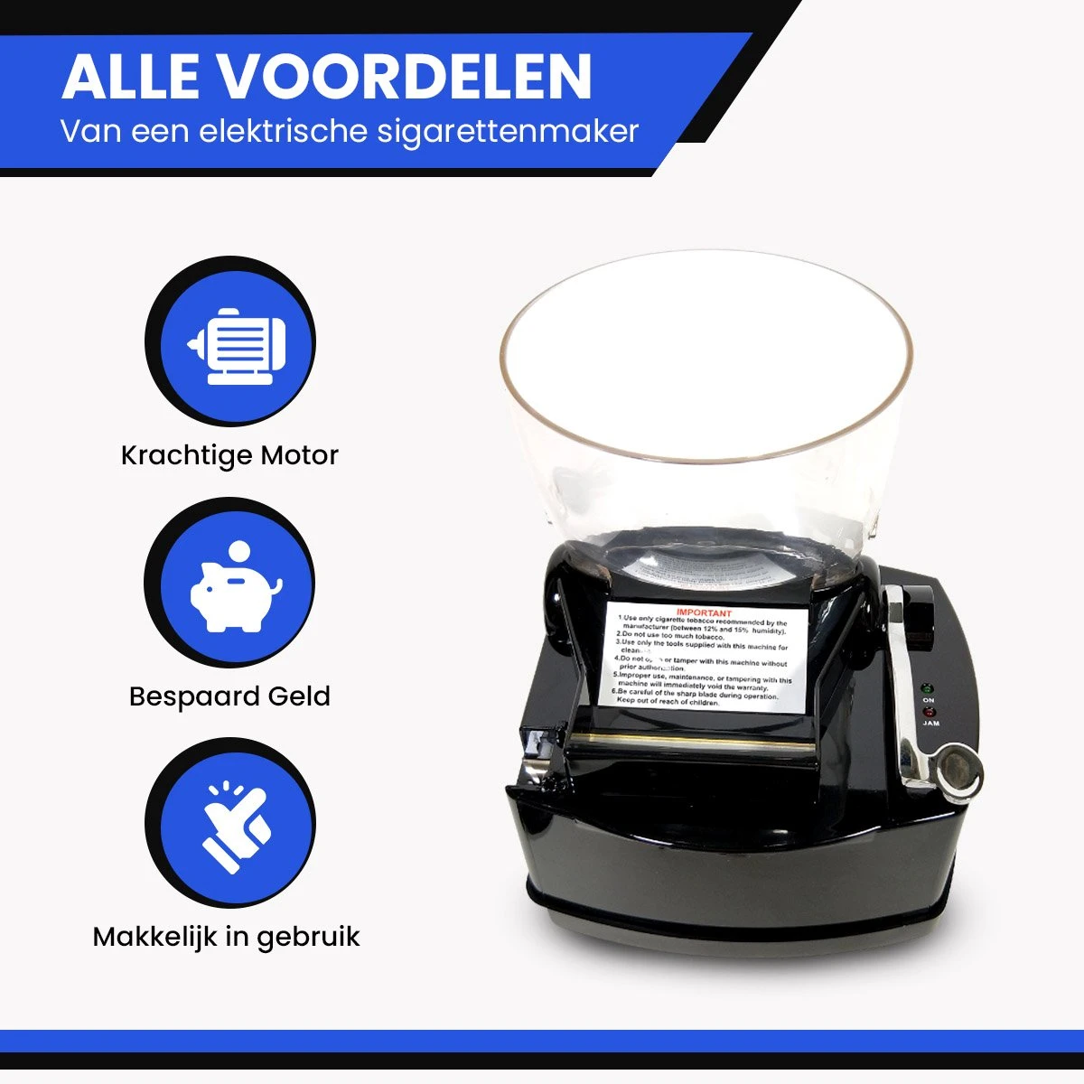 Rock&Rose Elektrische Sigarettenmaker - Inclusief Borsteltje - Sigarettenmakers - Sigarettenmachine - Electrische - Hulzenstopper - Zwart 10 Rock&Rose Elektrische Sigarettenmaker - Inclusief Borsteltje - Sigarettenmakers - Sigarettenmachine - Electrische - Hulzenstopper - Zwart - Afbeelding 8
