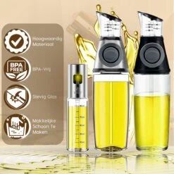 W&Z® Oliefles Met Schenktuit - Olijfolie- & Azijnstel – 500ml - Doseerfles - Navulbaar -Olijfolie Sprayer - BBQ Accesories -KitchenAids Winkel 1200x1200 38