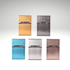 Merkloos Sigaretten Doosje - Blauw - Aluminium - Sigaretten Houder/Hoesje - Weerbestendig - Stevig En Luxe Opbergdoosje