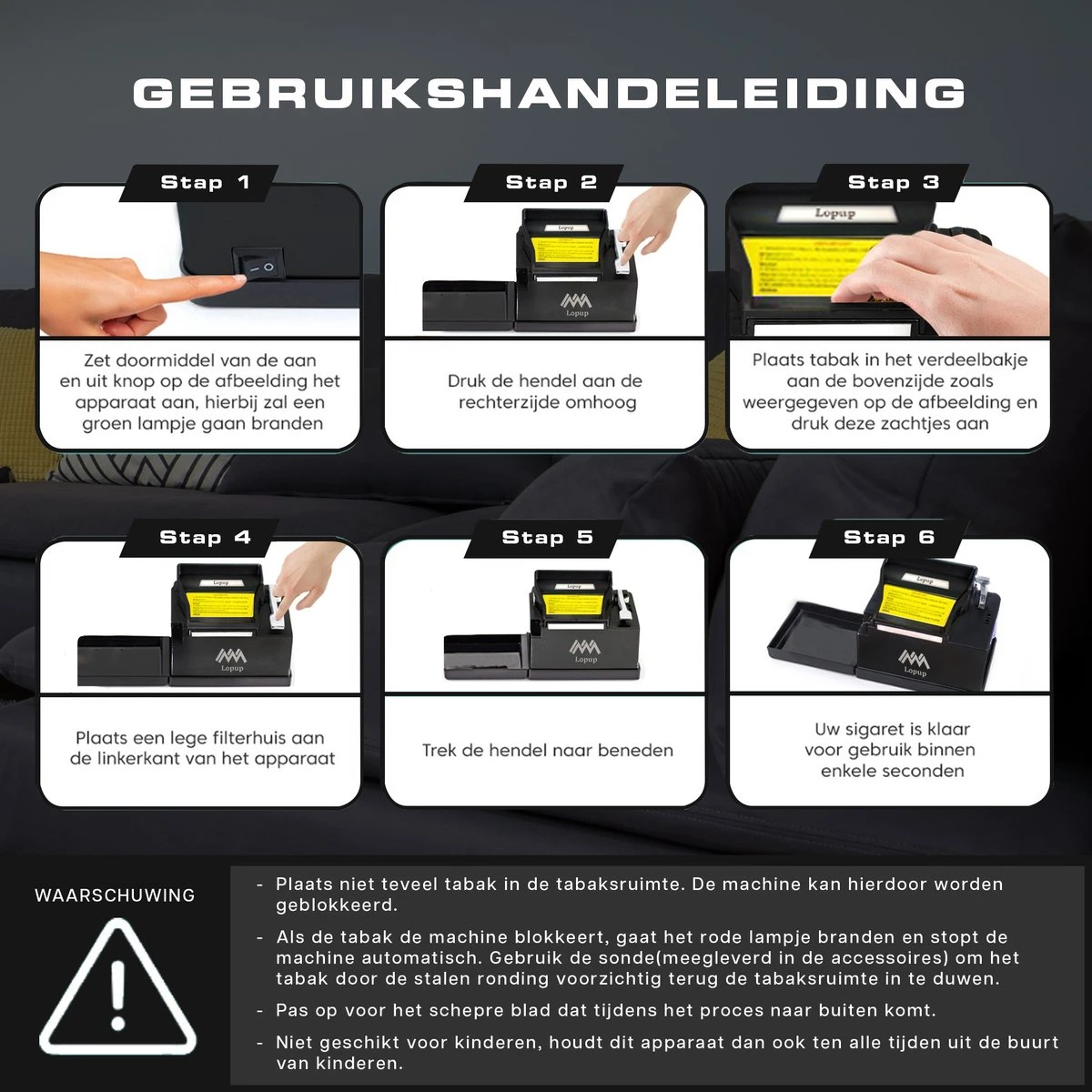 Lopup® Elektrische Sigarettenmaker - Sigarettenmakers - Sigaretten Maker Elektrisch - Hulzenstopper - Sigaretten - Exclusieve NL Handleiding - Zwart 11 Lopup® Elektrische Sigarettenmaker - Sigarettenmakers - Sigaretten Maker Elektrisch - Hulzenstopper - Sigaretten - Exclusieve NL Handleiding - Zwart - Afbeelding 9