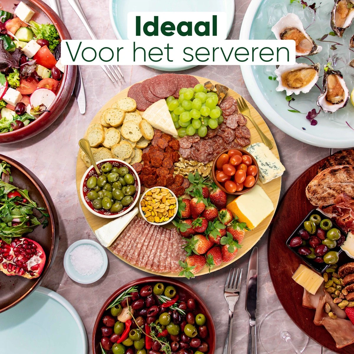 JoFlow Draaiplateau Of Borrelplank - Draaischijf – Draaischotel – 360 Graden Roterend Serveerbord, Hapjesplank, Van Bamboe Hout – Roterende Plaat – ⌀ 35CM 6 JoFlow Draaiplateau Of Borrelplank - Draaischijf – Draaischotel – 360 Graden Roterend Serveerbord, Hapjesplank, Van Bamboe Hout – Roterende Plaat – ⌀ 35CM - Afbeelding 4