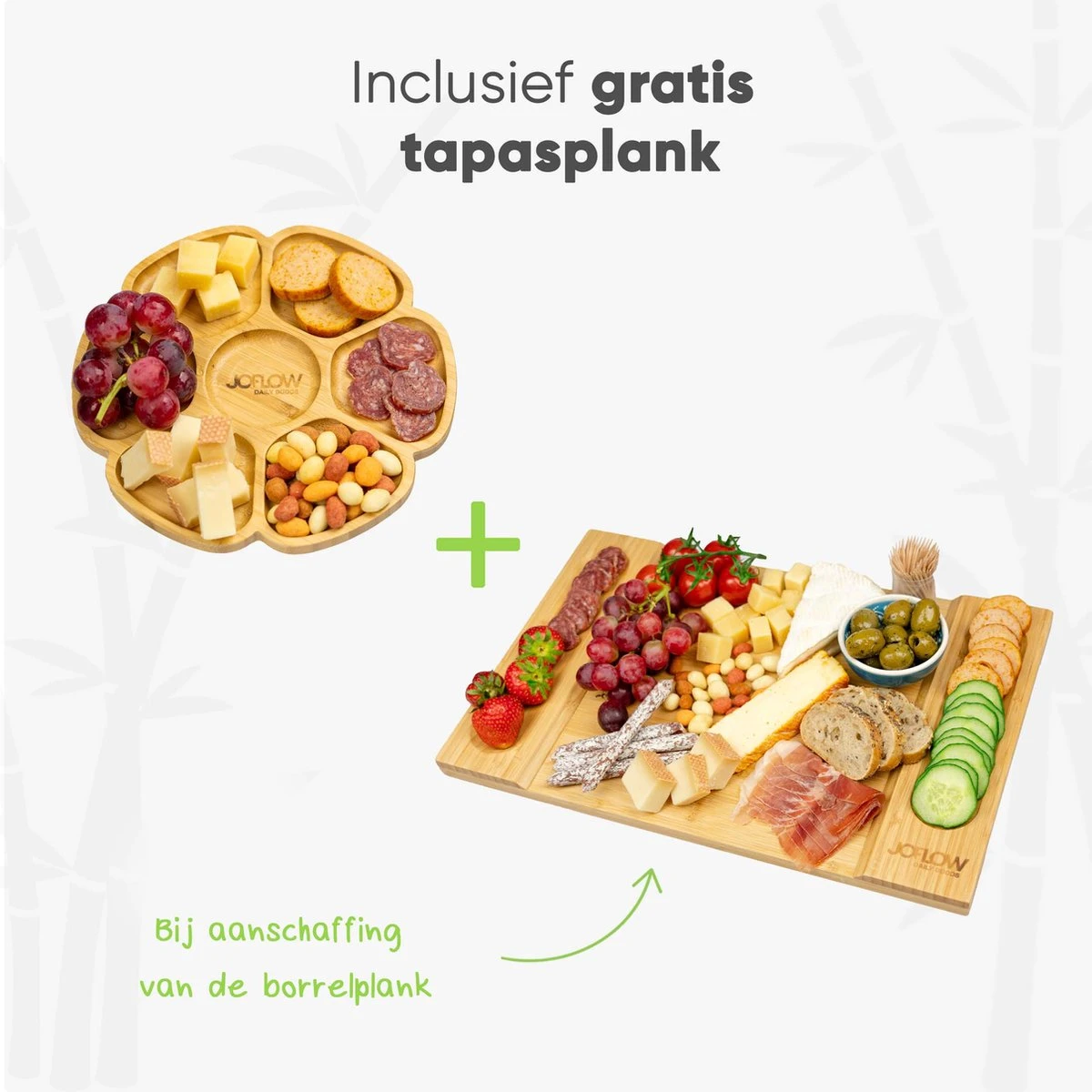 JoFlow® Premium Borrelplank Of Tapasplank Bamboe Hout | Kaasplank Of Serveerplank| INCL. EXTRA Tapas Schaaltje 4 JoFlow® Premium Borrelplank Of Tapasplank Bamboe Hout | Kaasplank Of Serveerplank| INCL. EXTRA Tapas Schaaltje - Afbeelding 2