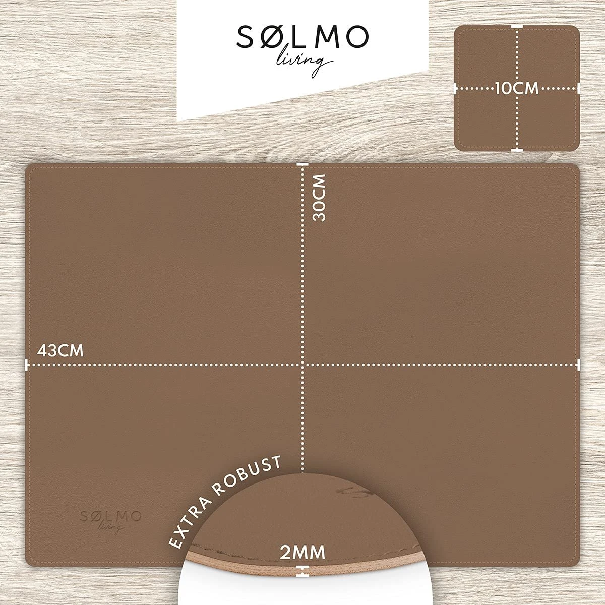 Sølmo I Designer Placemat PU Leather, Hittebestendig Twee Kleuren I 4st Placemat Wipeable With Coaster, Placemat Leather, Place Mat, Placemat Leather, Placemat Kids (Brown/Gold) 8 Sølmo I Designer Placemat PU Leather, Hittebestendig Twee Kleuren I 4st Placemat Wipeable With Coaster, Placemat Leather, Place Mat, Placemat Leather, Placemat Kids (Brown/Gold) - Afbeelding 6