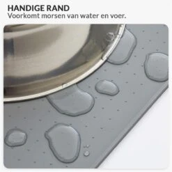 Buxibo - Siliconen Placemat Voor Voerbak Van Hond Of Kat - Waterdichte Placemat Voor Voer Huisdieren - Wasbaar - 30x47cm - Grijs -KitchenAids Winkel 1200x1200 615