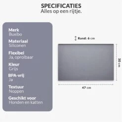 Buxibo - Siliconen Placemat Voor Voerbak Van Hond Of Kat - Waterdichte Placemat Voor Voer Huisdieren - Wasbaar - 30x47cm - Grijs -KitchenAids Winkel 1200x1200 616