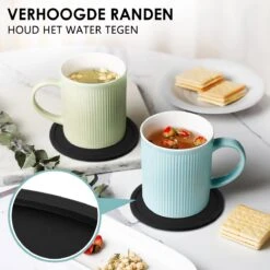 Siliconen Onderzetters Met Houder - 10 Stuks - Onderleggers Voor Glazen - Glasonderzetters Voor Op Tafel - Coasters - Zwart - Rond -KitchenAids Winkel 1200x1200 701